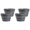 Gardenised Rustic Wood- Look Plastic Half Barrel Flower Pot Bucket Planter, PK 4 QI003696 - alternate 1